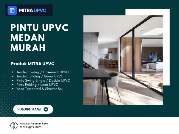 Pintu uPVC Medan Murah dengan Material yang Berkualitas